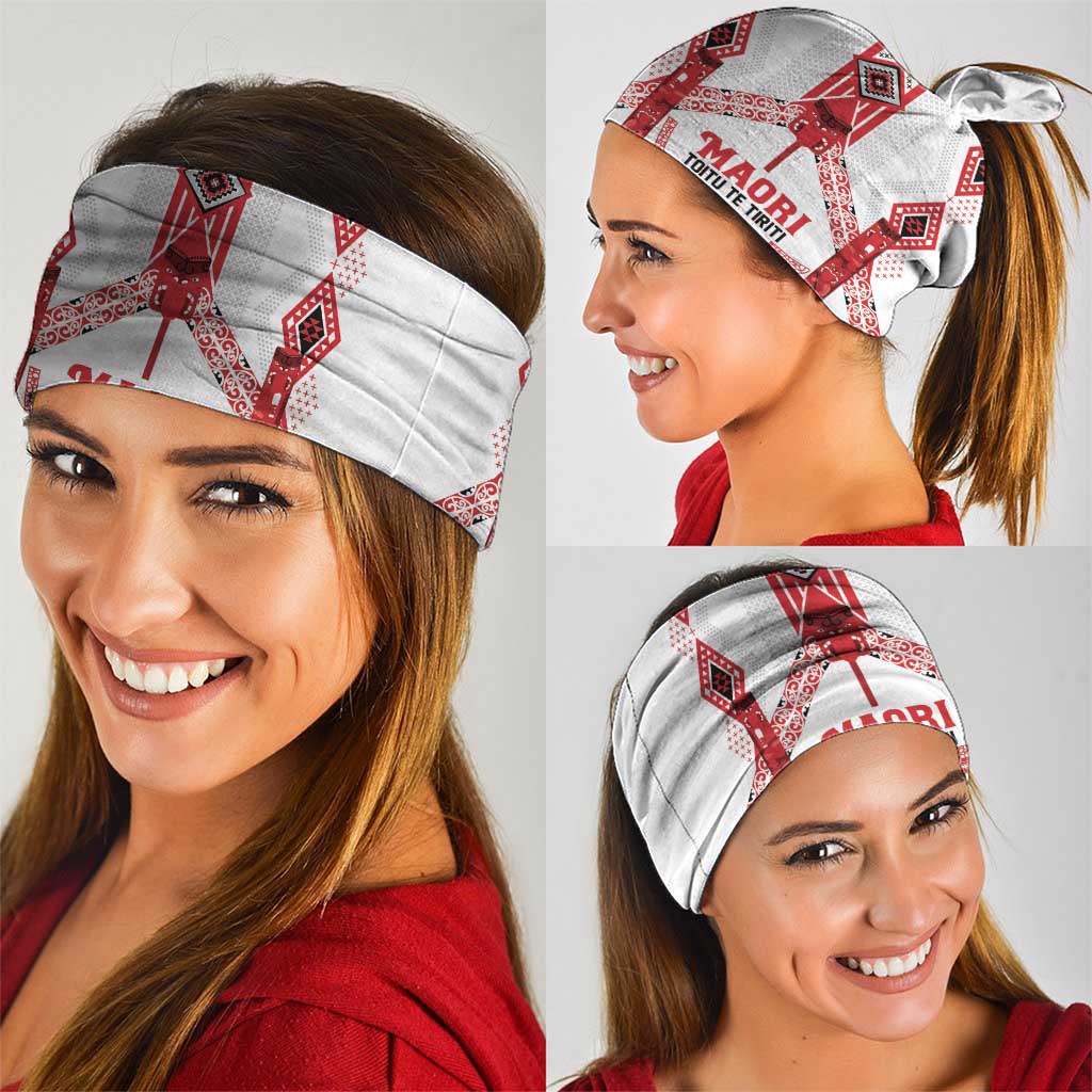 Toitu Te Tiriti Waitangi Neck Gaiter White Wharenui House - Polynesian Pride