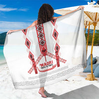 Toitu Te Tiriti Waitangi Sarong White Wharenui House - Polynesian Pride