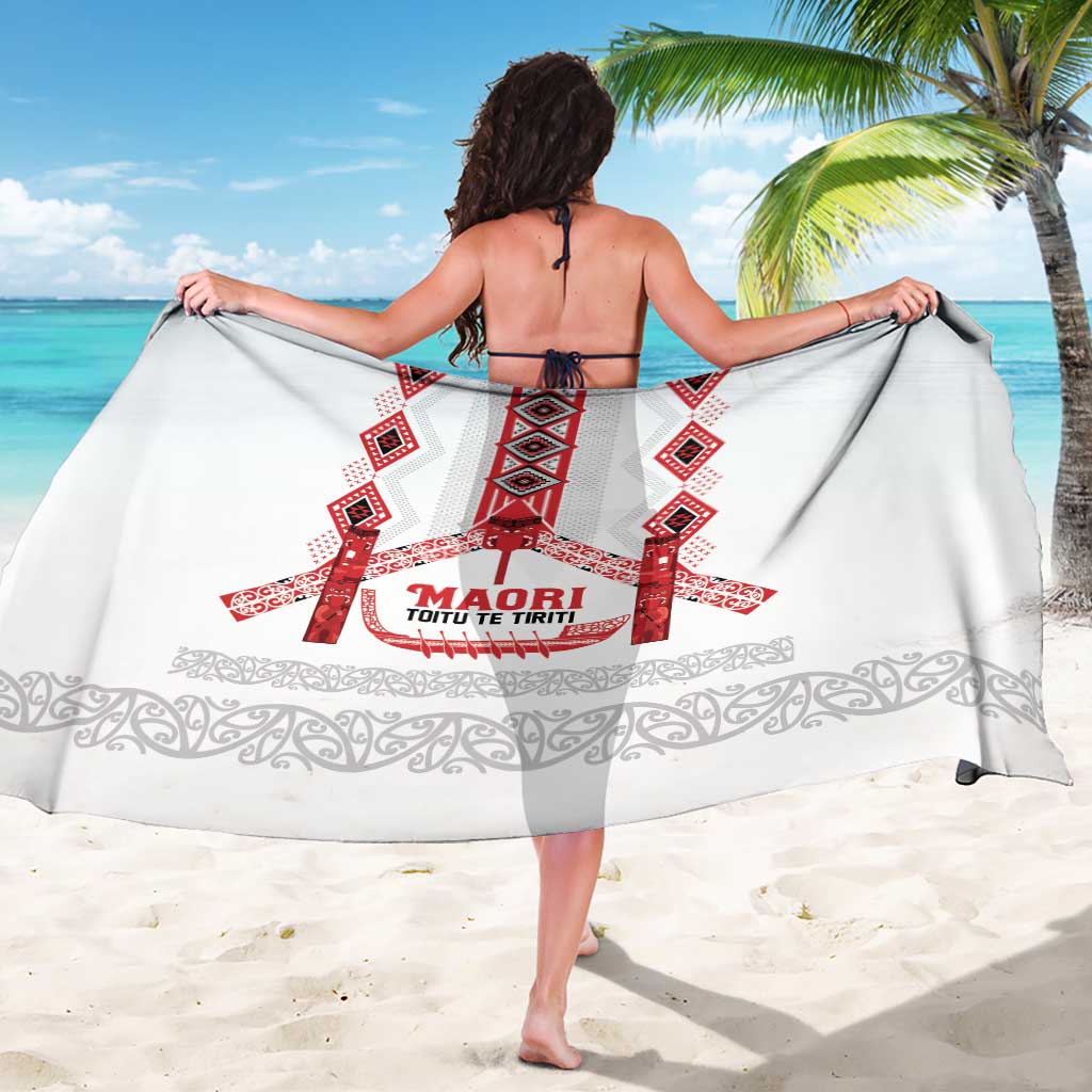 Toitu Te Tiriti Waitangi Sarong White Wharenui House - Polynesian Pride