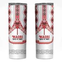 Toitu Te Tiriti Waitangi Skinny Tumbler White Wharenui House - Polynesian Pride