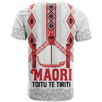 Toitu Te Tiriti Waitangi T Shirt White Wharenui House - Polynesian Pride