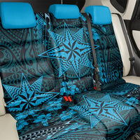 Vintage Tonga Tribal Ngatu Pattern Back Car Seat Cover With Pacific Floral Aqua Art LT9 - Polynesian Pride