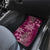 Vintage Tonga Tribal Ngatu Pattern Car Mats With Pacific Floral Pink Art