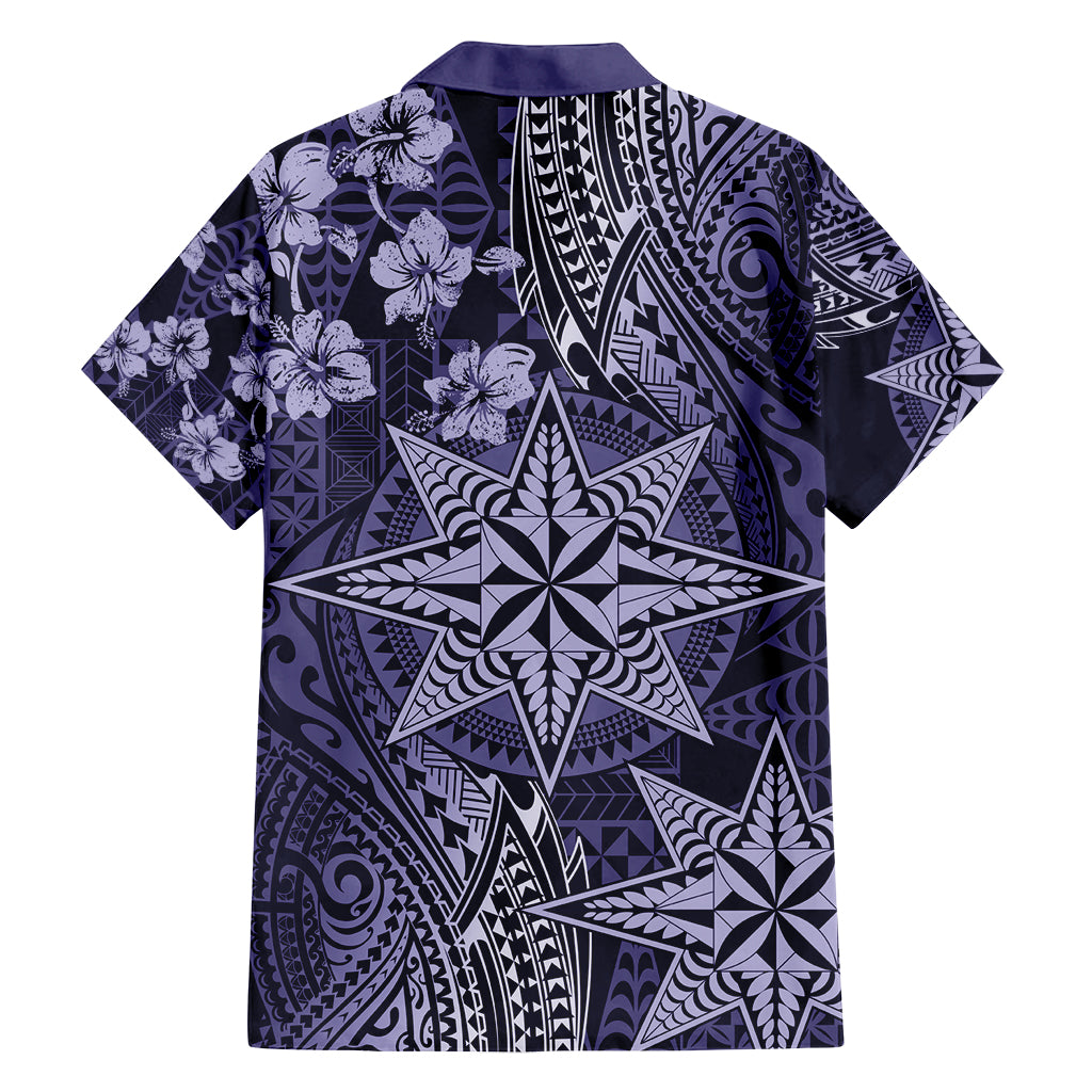 Vintage Tonga Tribal Ngatu Pattern Family Matching Tank Maxi Dress and Hawaiian Shirt With Pacific Floral Pink Art