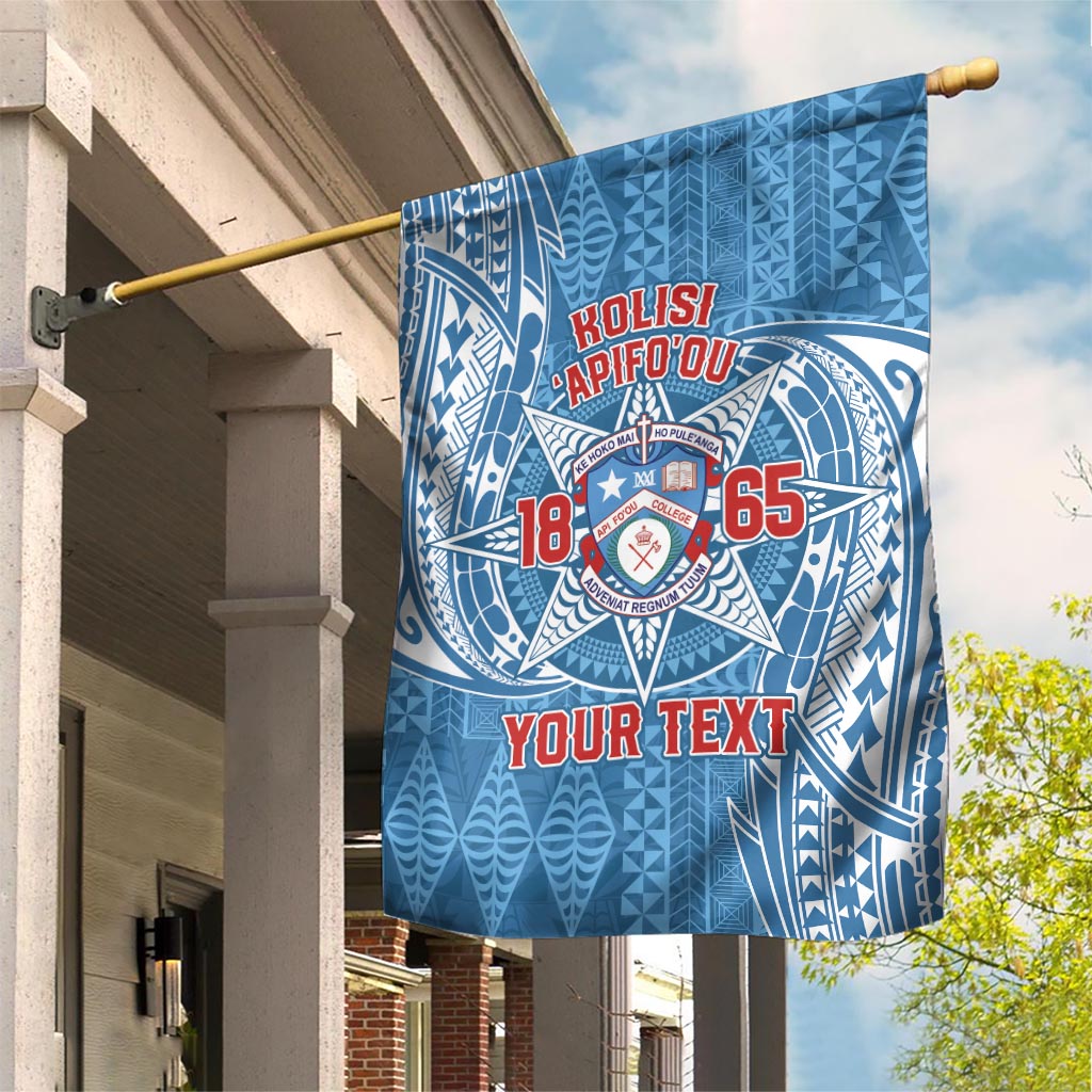 Personalised Tonga Apifo'ou College Garden Flag Since 1865 Special Kupesi Pattern