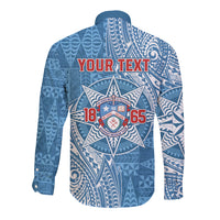 Personalised Tonga Apifo'ou College Long Sleeve Button Shirt Since 1865 Special Kupesi Pattern LT9 - Polynesian Pride