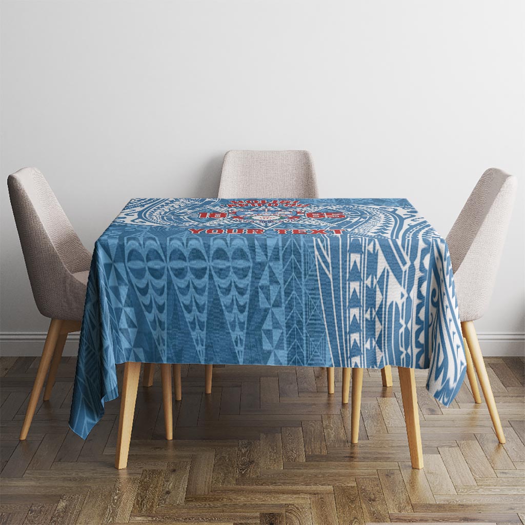 Personalised Tonga Apifo'ou College Tablecloth Since 1865 Special Kupesi Pattern