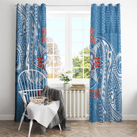 Personalised Tonga Apifo'ou College Window Curtain Since 1865 Special Kupesi Pattern