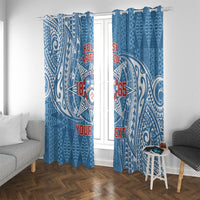 Personalised Tonga Apifo'ou College Window Curtain Since 1865 Special Kupesi Pattern