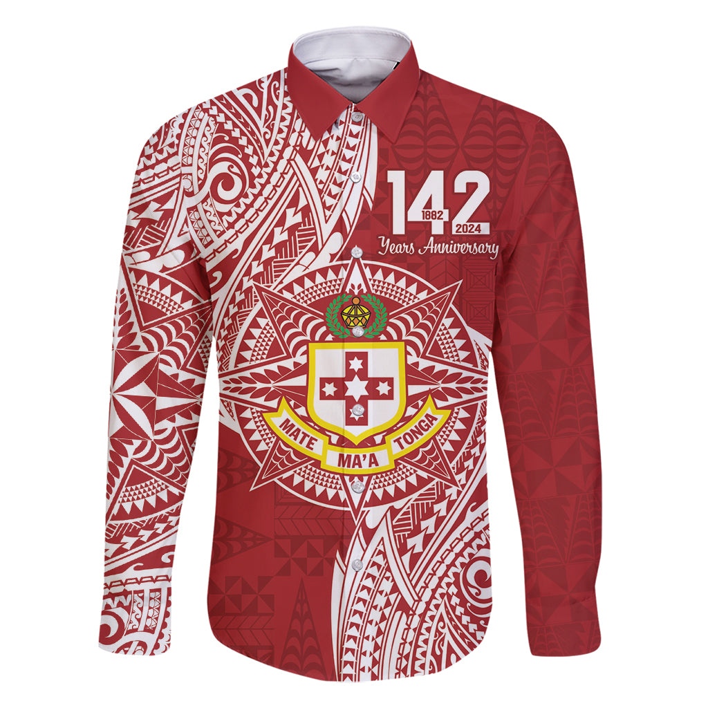Personalised Kolisi Tonga Atele 142nd Anniversary Family Matching Long Sleeve Bodycon Dress and Hawaiian Shirt Special Kupesi Pattern