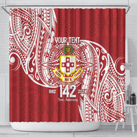 Personalised Kolisi Tonga Atele 142nd Anniversary Shower Curtain Special Kupesi Pattern LT9 - Polynesian Pride
