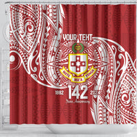 Personalised Kolisi Tonga Atele 142nd Anniversary Shower Curtain Special Kupesi Pattern LT9 - Polynesian Pride