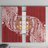 Personalised Kolisi Tonga Atele 142nd Anniversary Window Curtain Special Kupesi Pattern LT9 With Hooks White - Polynesian Pride