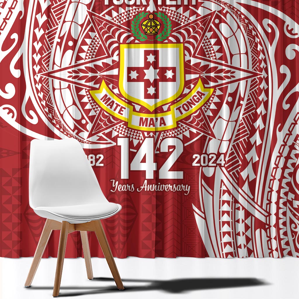 Personalised Kolisi Tonga Atele 142nd Anniversary Window Curtain Special Kupesi Pattern LT9 - Polynesian Pride
