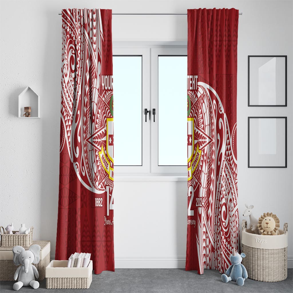 Personalised Kolisi Tonga Atele 142nd Anniversary Window Curtain Special Kupesi Pattern LT9 - Polynesian Pride