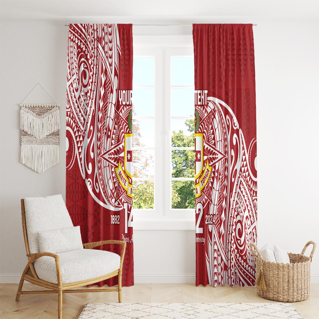 Personalised Kolisi Tonga Atele 142nd Anniversary Window Curtain Special Kupesi Pattern LT9 - Polynesian Pride
