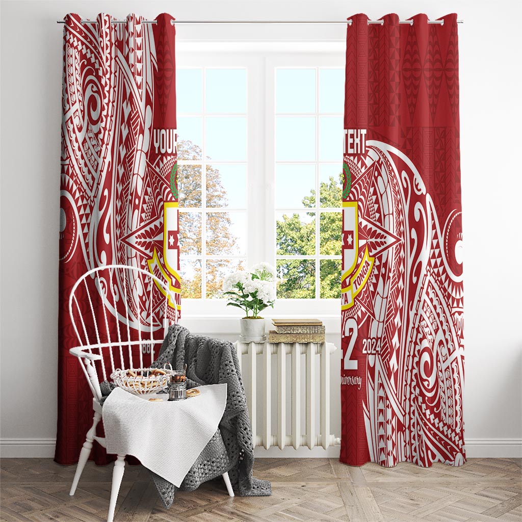 Personalised Kolisi Tonga Atele 142nd Anniversary Window Curtain Special Kupesi Pattern LT9 - Polynesian Pride