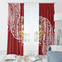 Personalised Kolisi Tonga Atele 142nd Anniversary Window Curtain Special Kupesi Pattern LT9 - Polynesian Pride
