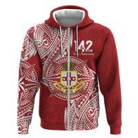 Personalised Kolisi Tonga Atele 142nd Anniversary Zip Hoodie Special Kupesi Pattern LT9 Zip Hoodie White - Polynesian Pride