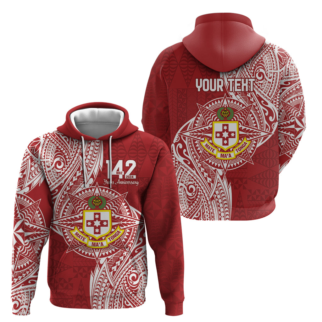 Personalised Kolisi Tonga Atele 142nd Anniversary Zip Hoodie Special Kupesi Pattern LT9 - Polynesian Pride