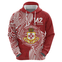 Personalised Kolisi Tonga Atele 142nd Anniversary Zip Hoodie Special Kupesi Pattern LT9 - Polynesian Pride