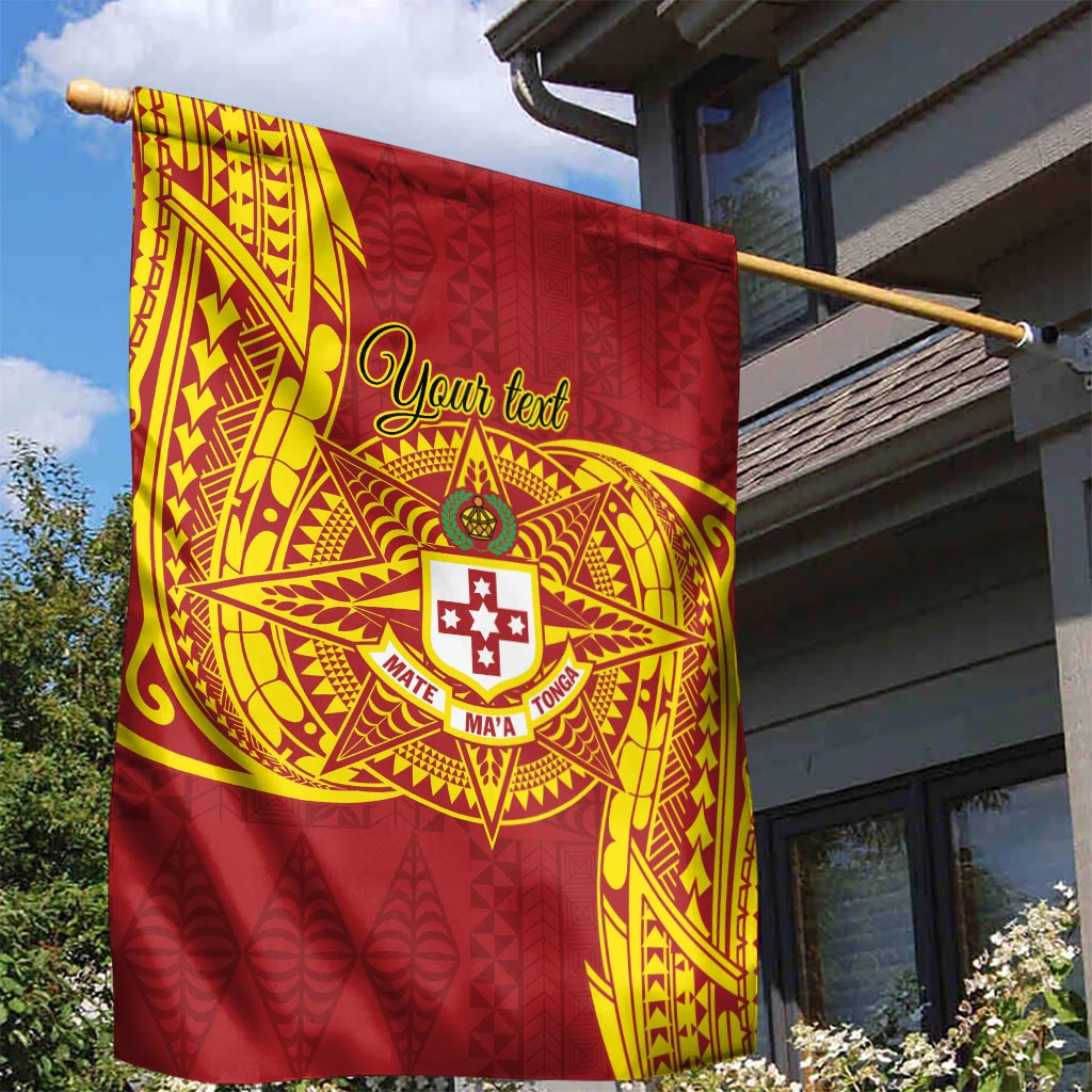 Personalised Kolisi Tonga Atele Garden Flag Since 1882 Simple Ngatu Pattern