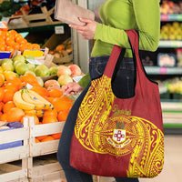 Personalised Kolisi Tonga Atele Grocery Bag Since 1882 Simple Ngatu Pattern