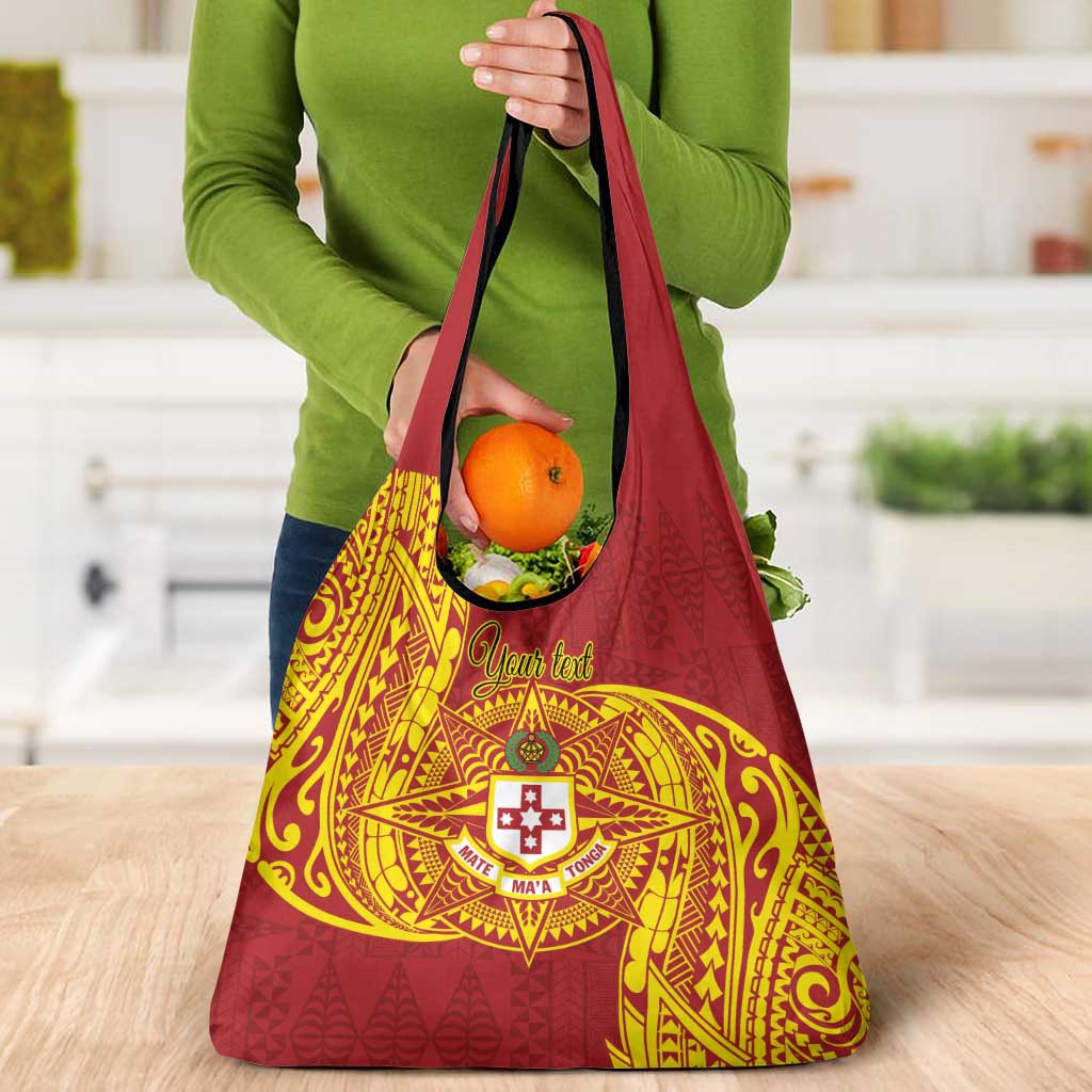 Personalised Kolisi Tonga Atele Grocery Bag Since 1882 Simple Ngatu Pattern