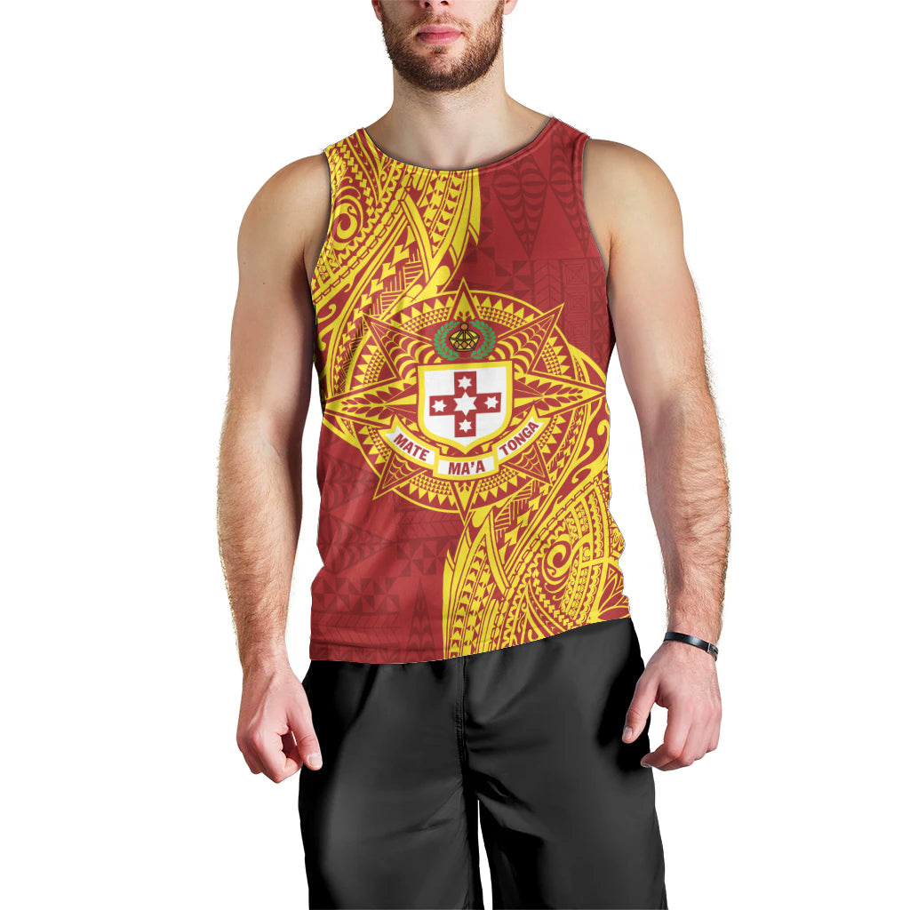 Personalised Kolisi Tonga Atele Men Tank Top Since 1882 Simple Ngatu Pattern