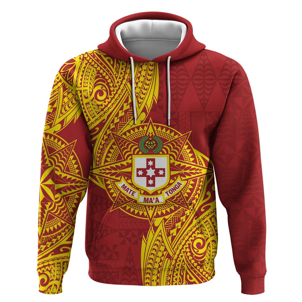 Personalised Kolisi Tonga Atele Zip Hoodie Since 1882 Simple Ngatu Pattern LT9 Pullover Hoodie Gold - Polynesian Pride