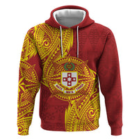 Personalised Kolisi Tonga Atele Zip Hoodie Since 1882 Simple Ngatu Pattern LT9 Pullover Hoodie Gold - Polynesian Pride