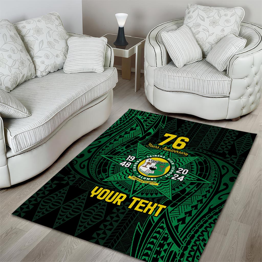 Personalised Tonga Liahona High School 76th Anniversary Area Rug Special Kupesi Pattern LT9 - Polynesian Pride