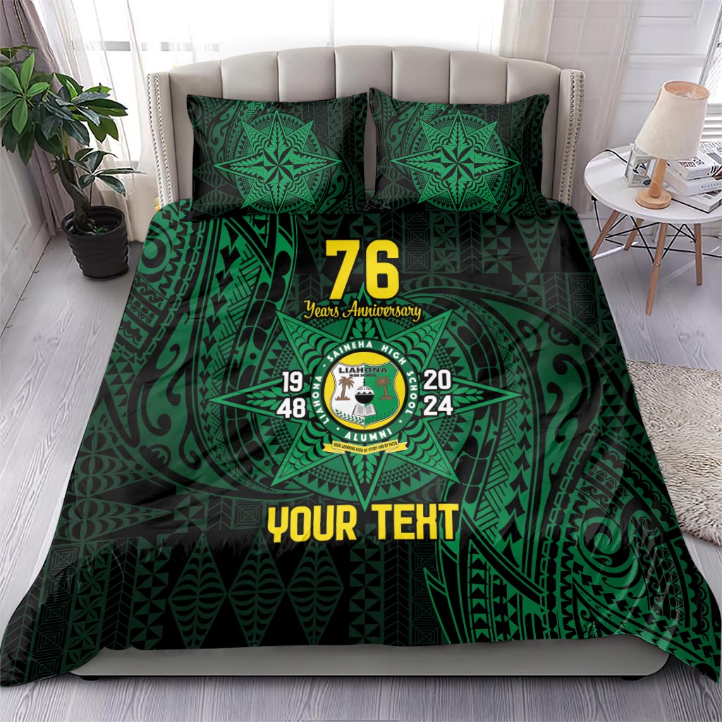 Personalised Tonga Liahona High School 76th Anniversary Bedding Set Special Kupesi Pattern