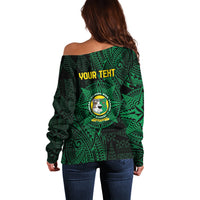 Personalised Tonga Liahona High School 76th Anniversary Off Shoulder Sweater Special Kupesi Pattern