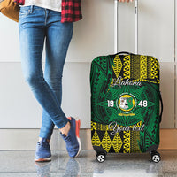 Personalised Tonga Liahona High School Luggage Cover Since 1948 Special Kupesi Pattern LT9 - Polynesian Pride