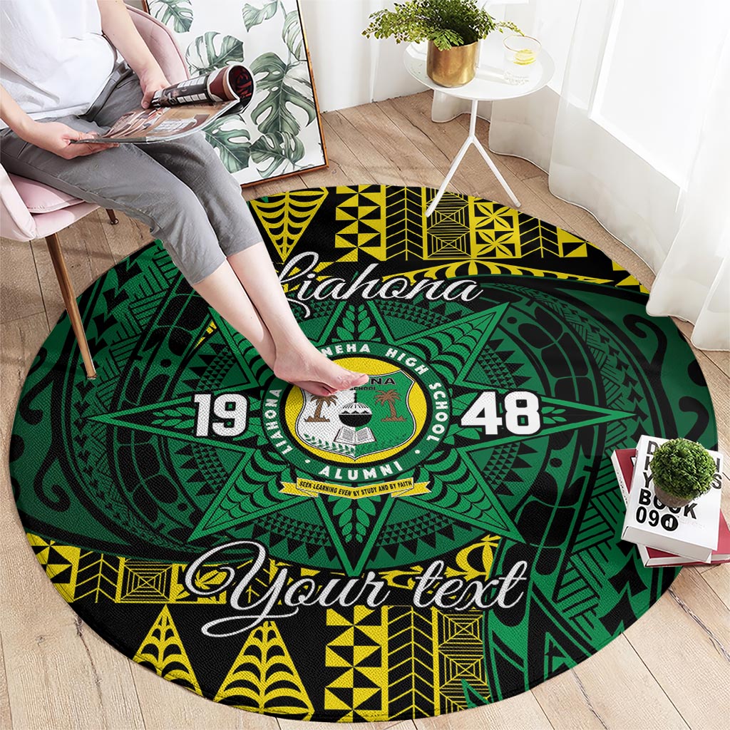 Personalised Tonga Liahona High School Round Carpet Since 1948 Special Kupesi Pattern LT9 - Polynesian Pride