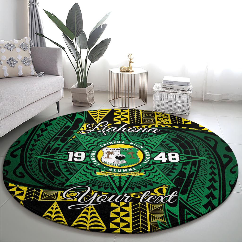 Personalised Tonga Liahona High School Round Carpet Since 1948 Special Kupesi Pattern LT9 - Polynesian Pride