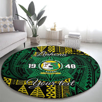 Personalised Tonga Liahona High School Round Carpet Since 1948 Special Kupesi Pattern LT9 - Polynesian Pride