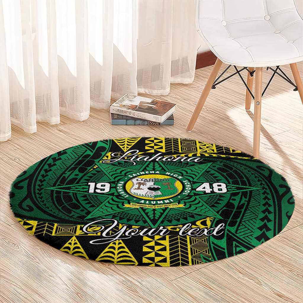 Personalised Tonga Liahona High School Round Carpet Since 1948 Special Kupesi Pattern LT9 - Polynesian Pride