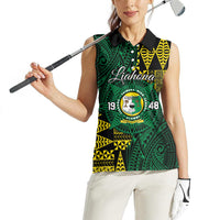 Personalised Tonga Liahona High School Women Sleeveless Polo Shirt Since 1948 Special Kupesi Pattern