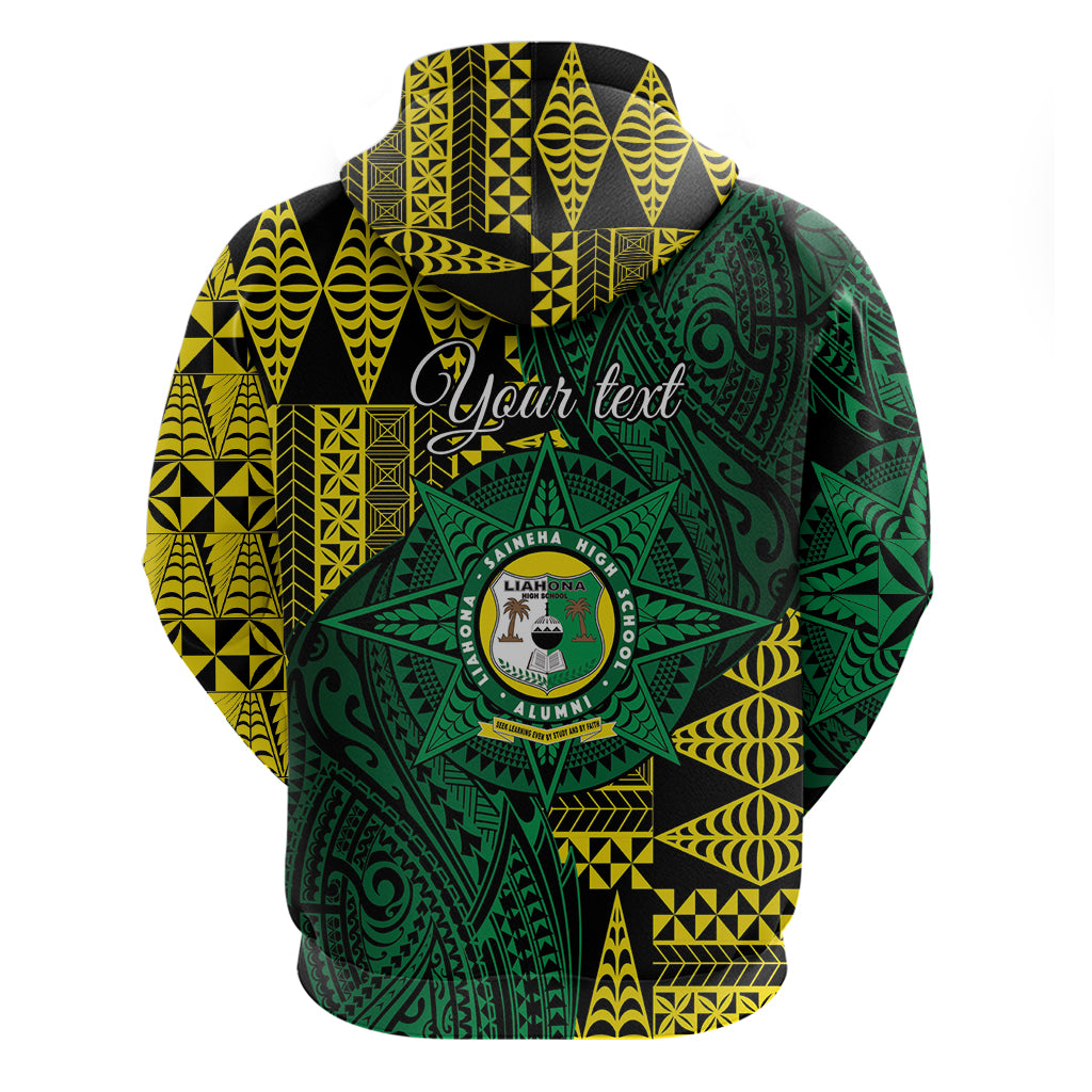 Personalised Tonga Liahona High School Zip Hoodie Since 1948 Special Kupesi Pattern LT9 - Polynesian Pride