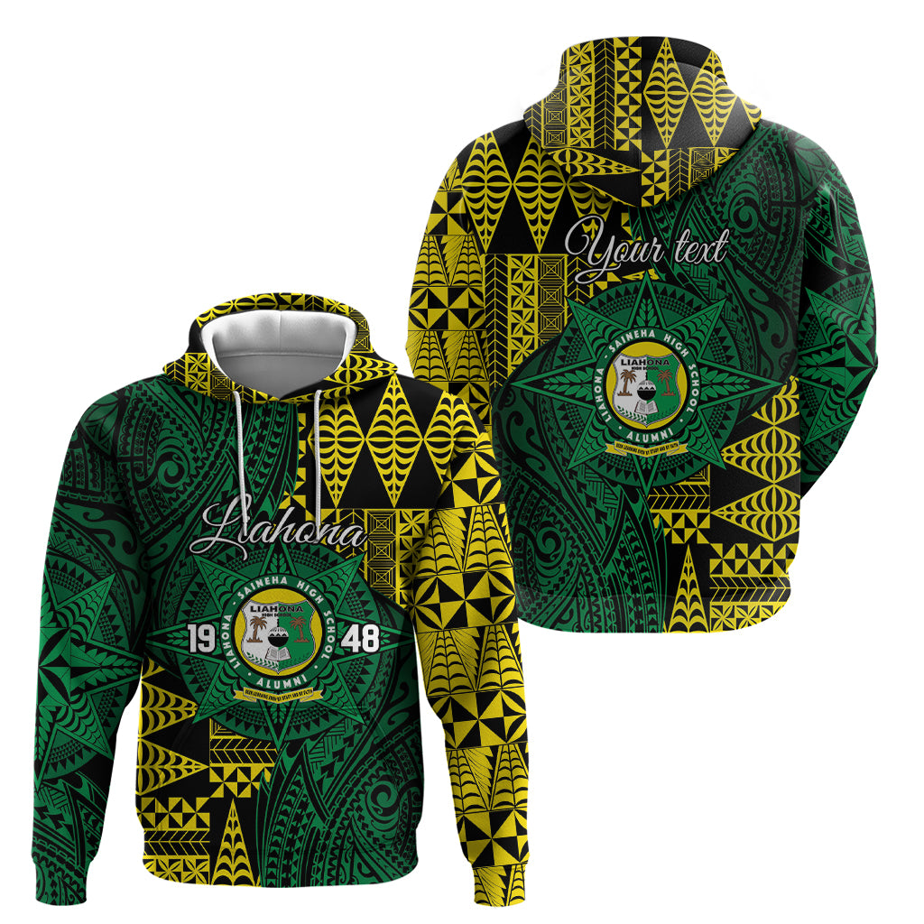 Personalised Tonga Liahona High School Zip Hoodie Since 1948 Special Kupesi Pattern LT9 - Polynesian Pride