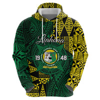Personalised Tonga Liahona High School Zip Hoodie Since 1948 Special Kupesi Pattern LT9 - Polynesian Pride