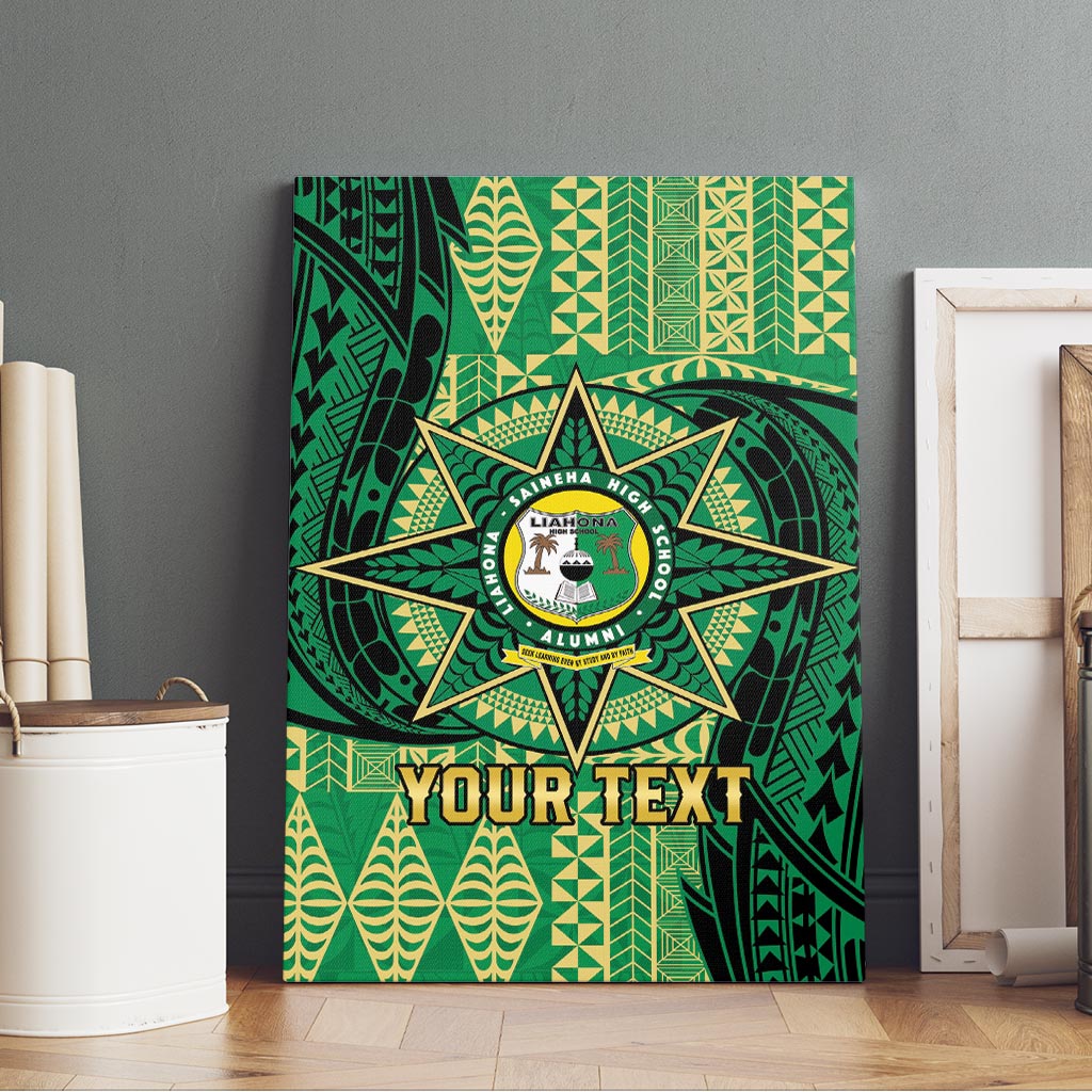 Personalised Tonga Saineha High School Canvas Wall Art Since 1978 Special Kupesi Pattern
