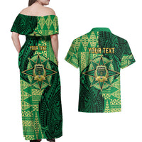 Personalised Tonga Saineha High School Couples Matching Off Shoulder Maxi Dress and Hawaiian Shirt Since 1978 Special Kupesi Pattern LT9 - Polynesian Pride