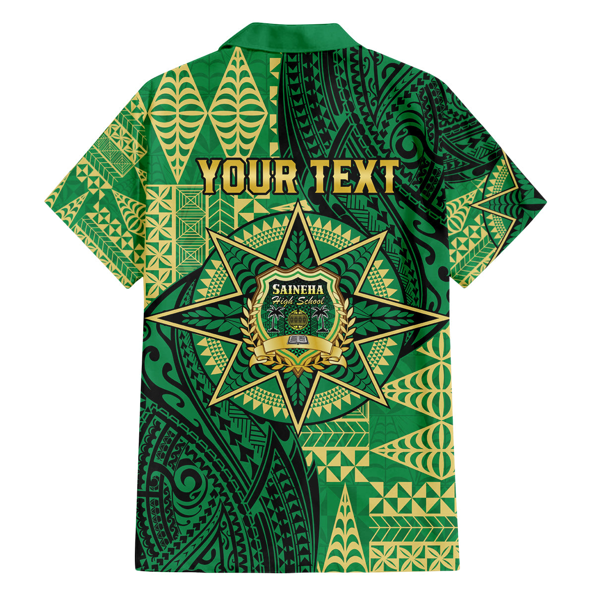 Personalised Tonga Saineha High School Family Matching Off The Shoulder Long Sleeve Dress and Hawaiian Shirt Since 1978 Special Kupesi Pattern LT9 - Polynesian Pride