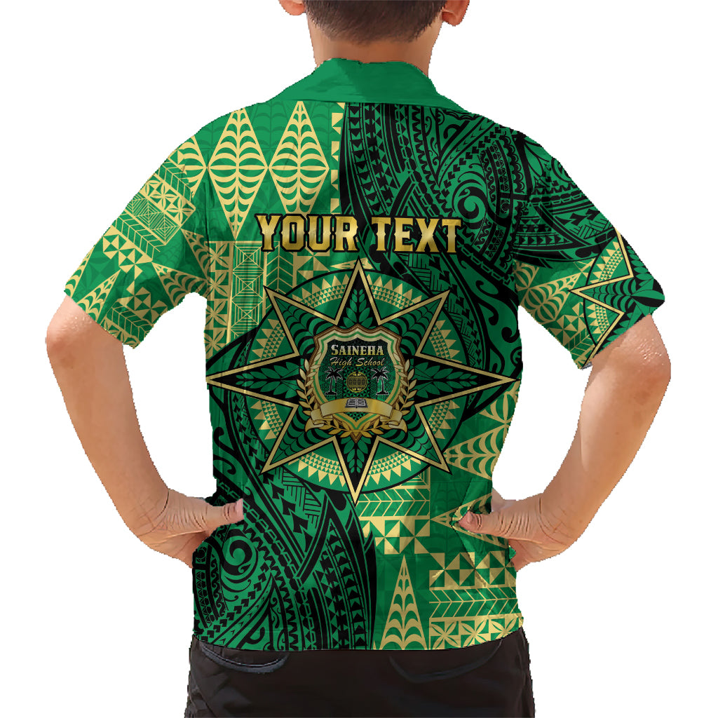 Personalised Tonga Saineha High School Family Matching Short Sleeve Bodycon Dress and Hawaiian Shirt Since 1978 Special Kupesi Pattern LT9 - Polynesian Pride