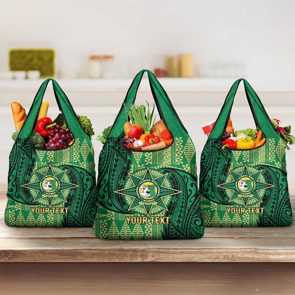 Personalised Tonga Saineha High School Grocery Bag Since 1978 Special Kupesi Pattern