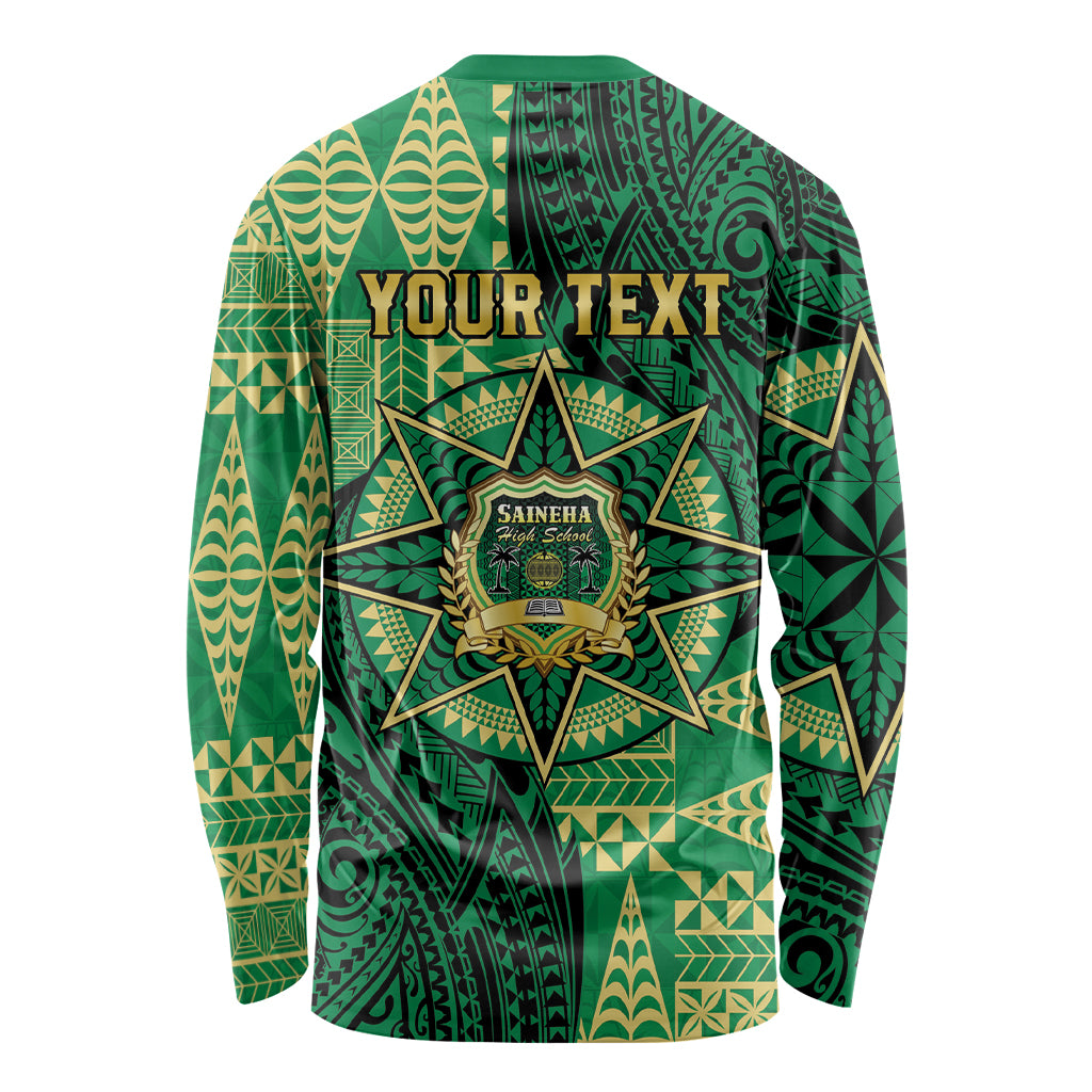 Personalised Tonga Saineha High School Long Sleeve Shirt Since 1978 Special Kupesi Pattern LT9 - Polynesian Pride
