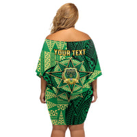 Personalised Tonga Saineha High School Off Shoulder Short Dress Since 1978 Special Kupesi Pattern LT9 - Polynesian Pride